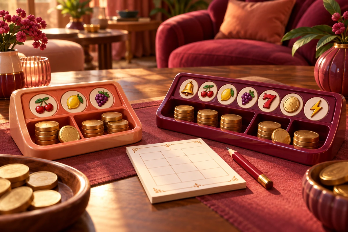 Mavorenali: Sorted point markers and emblem collections ready for a closing count